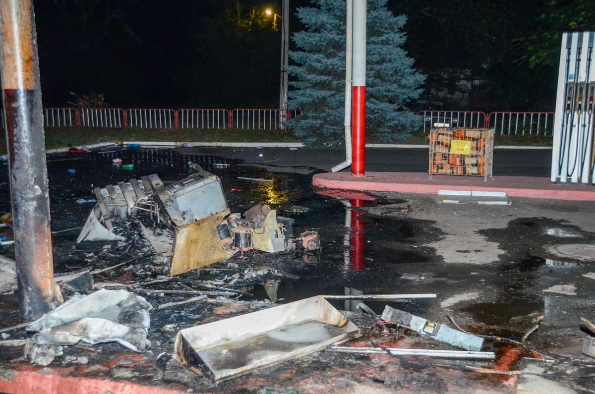 На Слобожанском проспекте водитель Nissan сбил животное и врезался в автозаправку 4