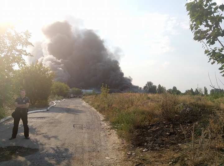 На Мирном крупный пожар: тушат самолетом 4