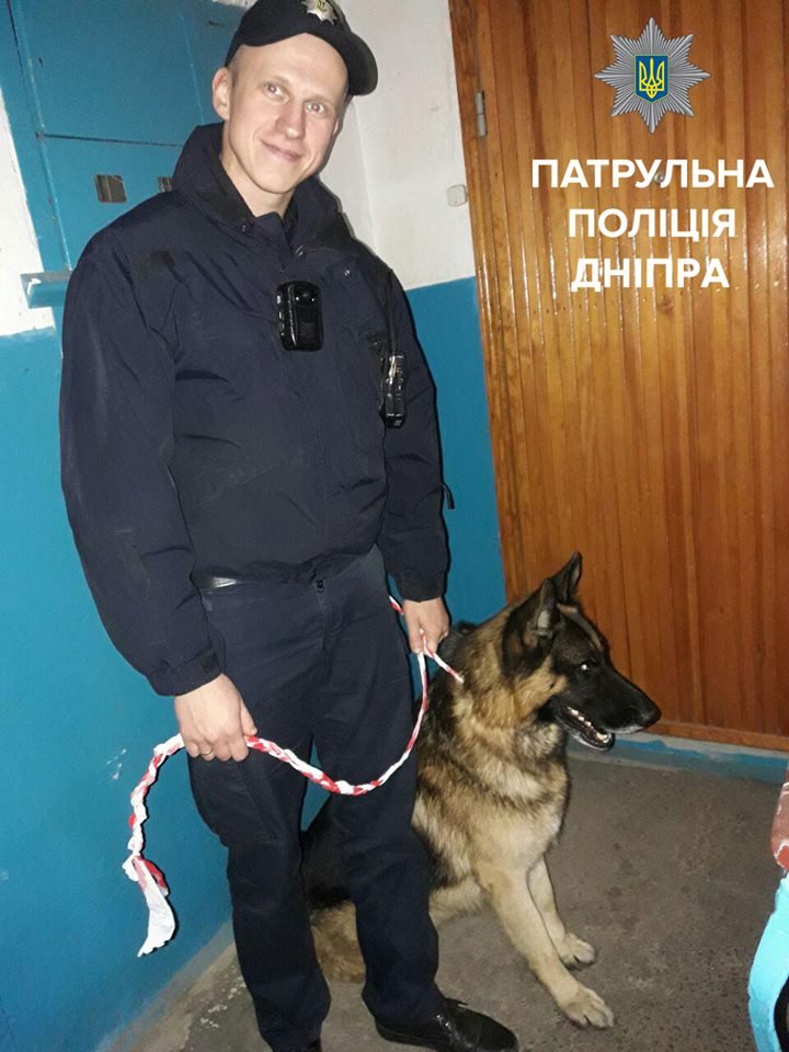В Днепре патрульные нашли потерявшуюся собаку 2