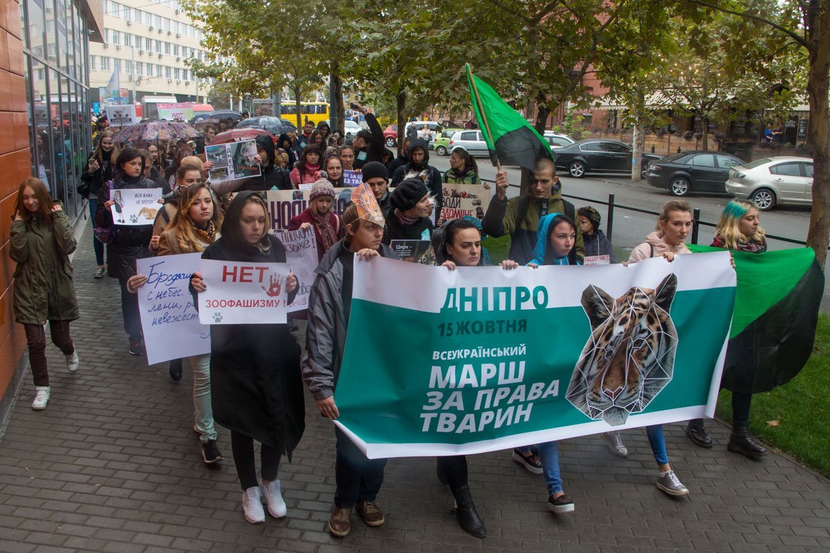 В центре Днепра горожане вышли на марш за права животных 13