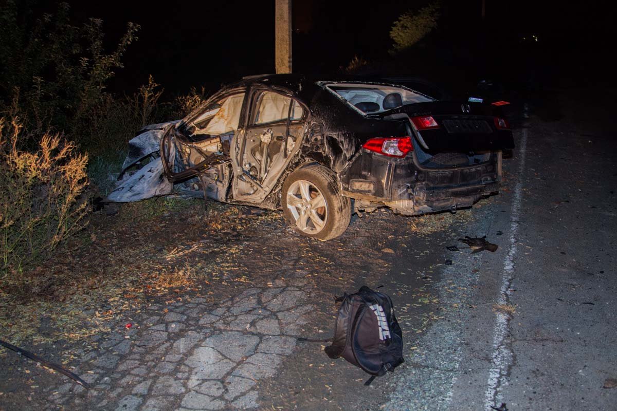 Погоня и ДТП на Запорожском шоссе: Honda вылетела с дороги 1