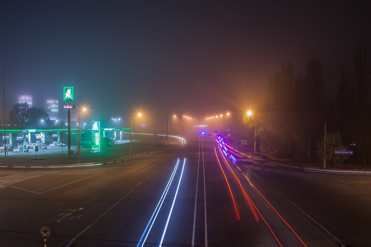 Ночной Днепр: на осенний город опустился туман 2