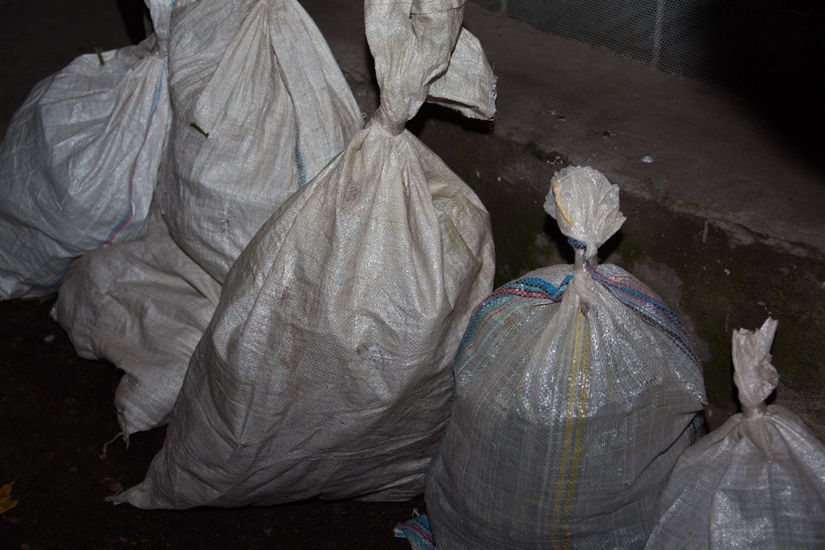 Жители дома по улице Мономаха нашли у себя в подъезде 6 мешков конопли 4