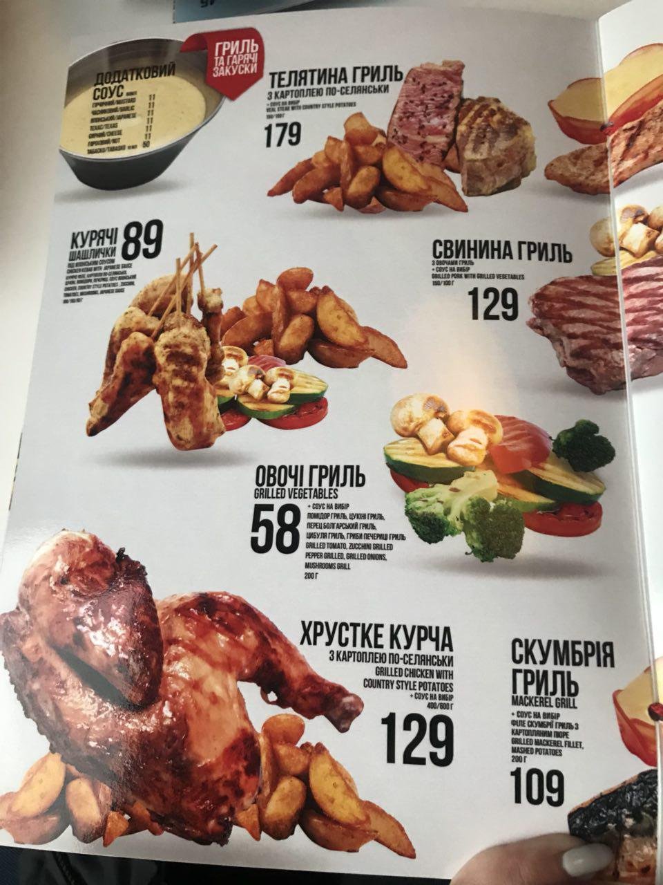 Меню заведения Меню заведения