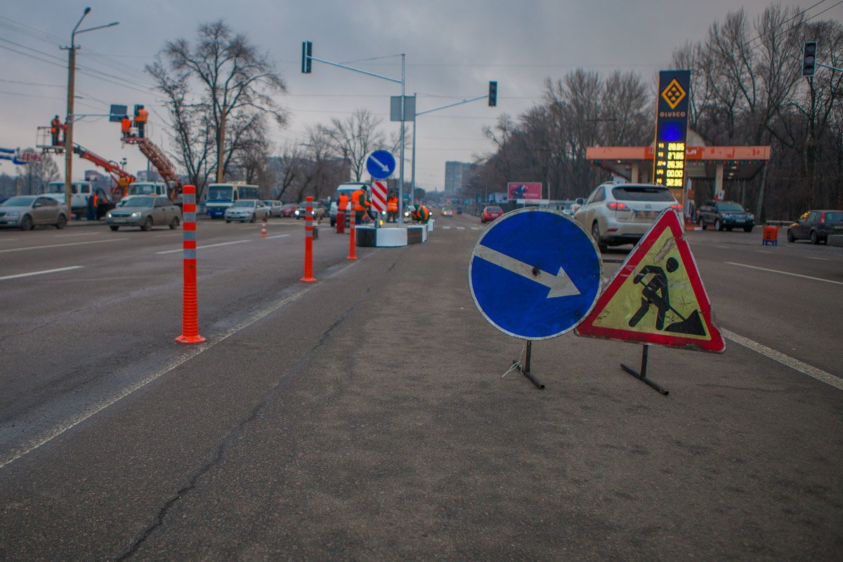 На участке дороги образовалась пробка