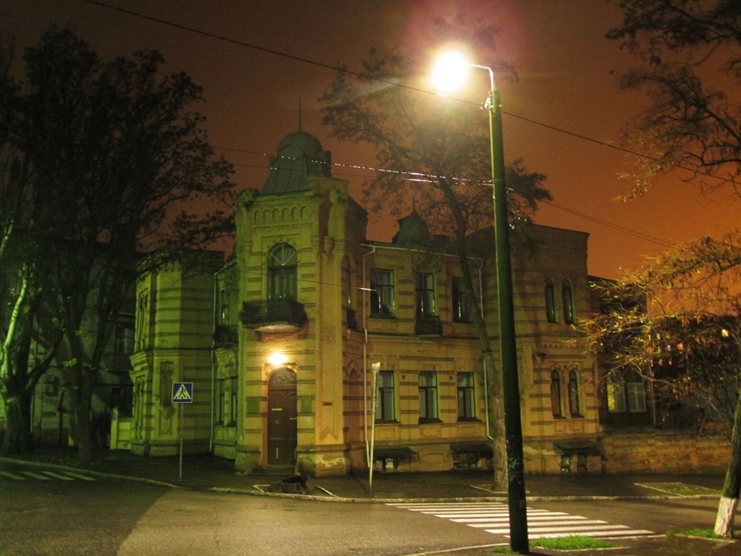 Областная детская библиотека вечером. Ул. Сергея Ефремова. Фото incognito.x