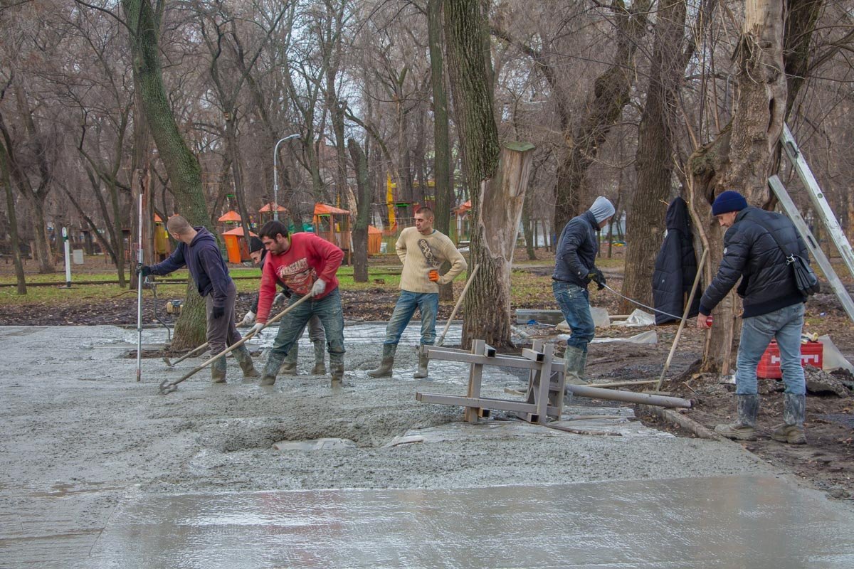Сверху бетона будет резиновое покрытие