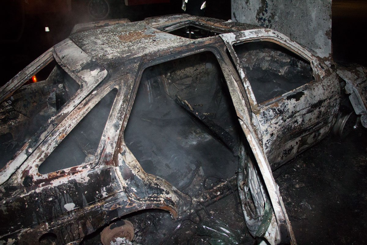 Вследствие происшествия Ford сгорел дотла