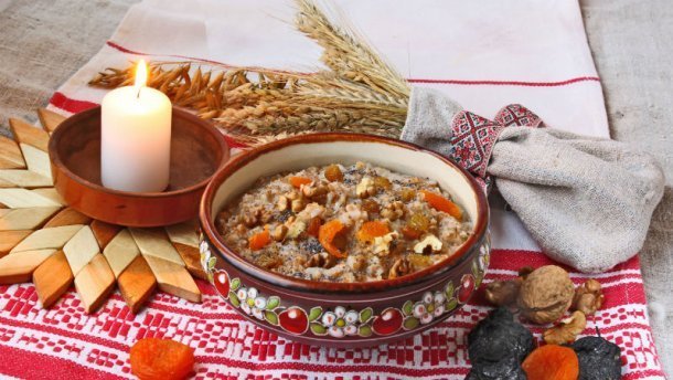 Рождественская кутья с сухофруктами и малиной