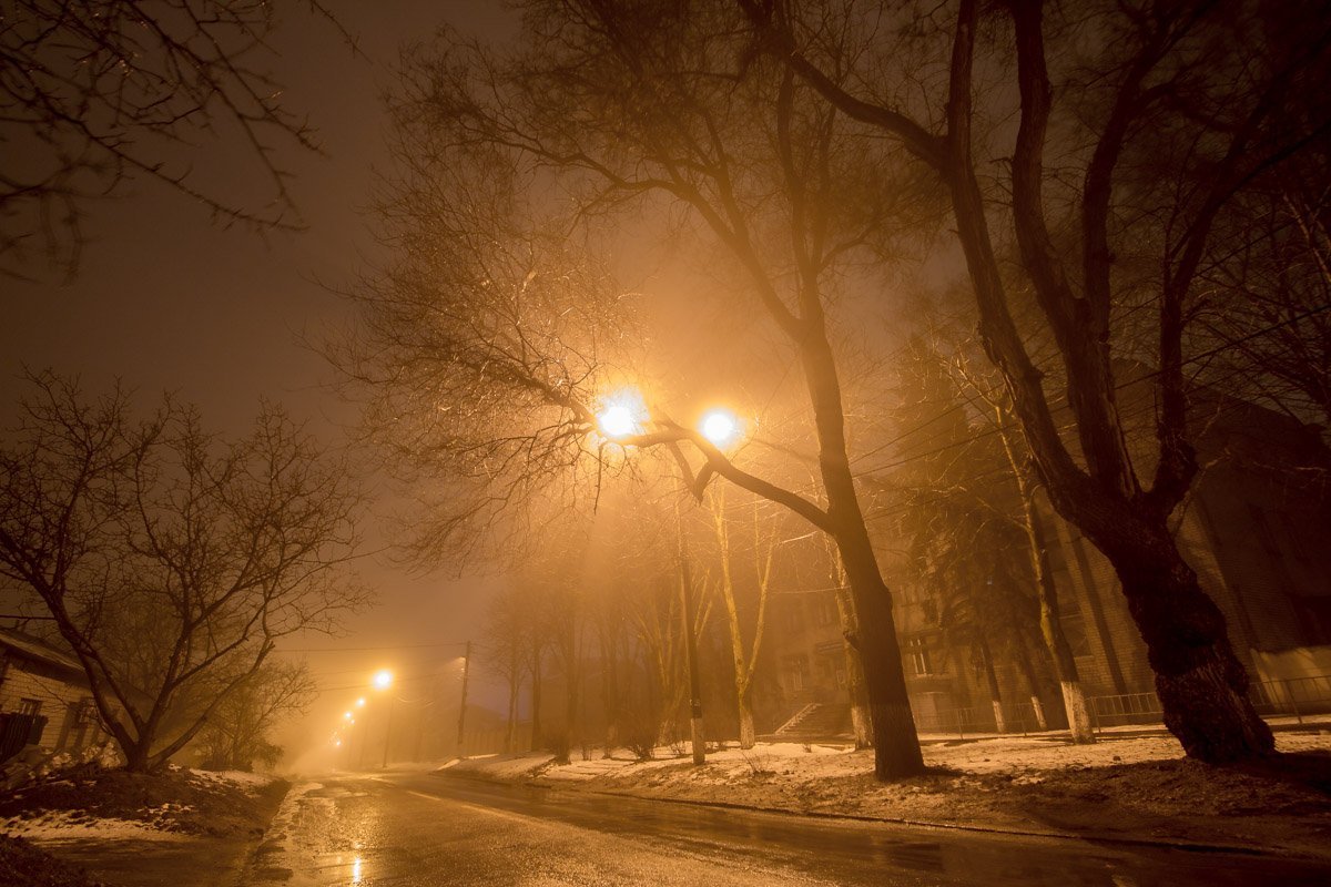 Туман опустился на Днепр ночью 18 января