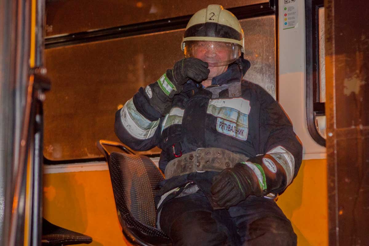 18 января на пересечении улиц Рабочей и Владимира Антоновича загорелся один из вагонов трамвая № 11