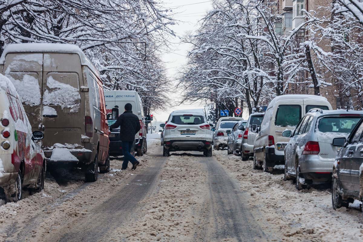 Улицы Днепра засыпало снегом