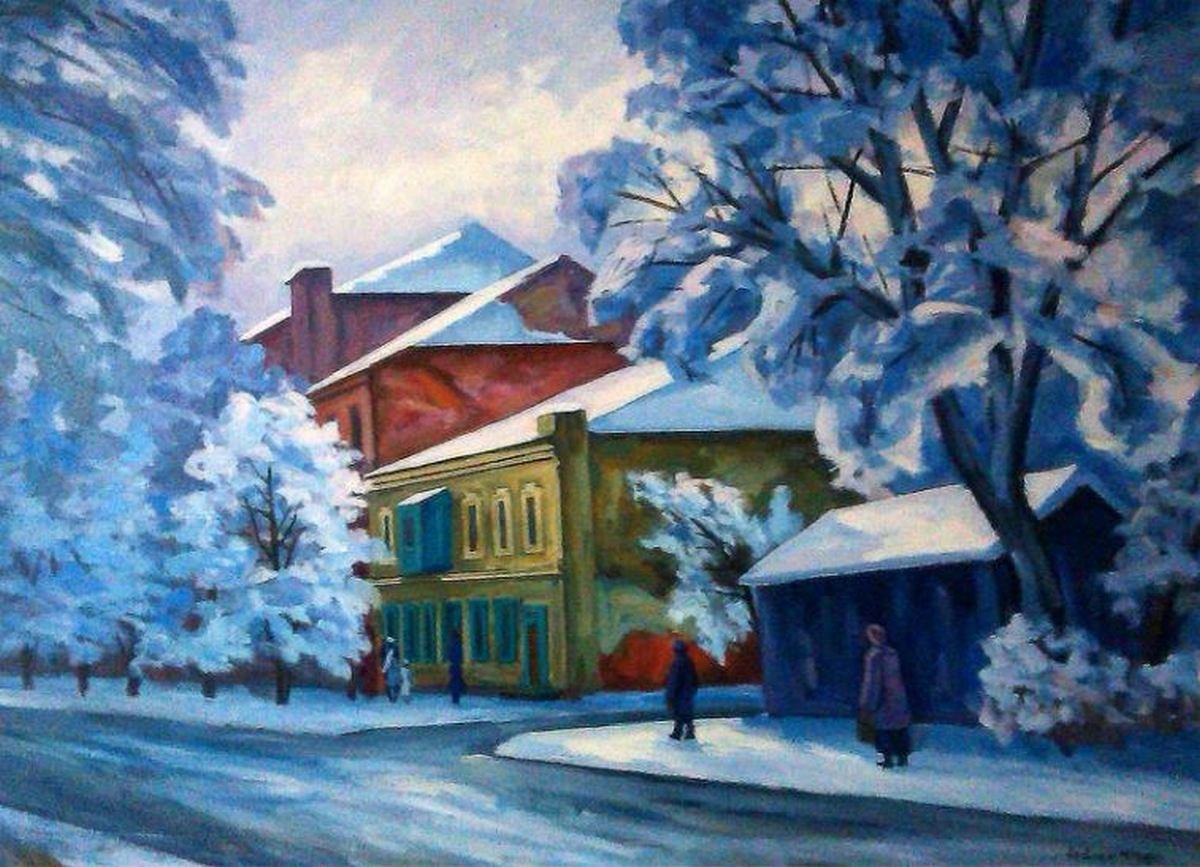 Михаил Кублик - "Зима. Улица Баррикадная", 1989 год