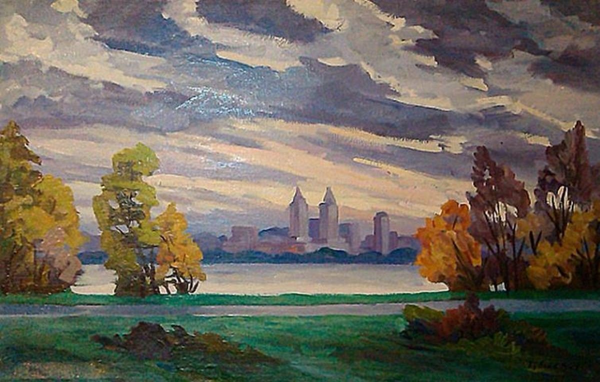 Михаил Кублик - "Вечереет. Вид на Днепр", 1999 год