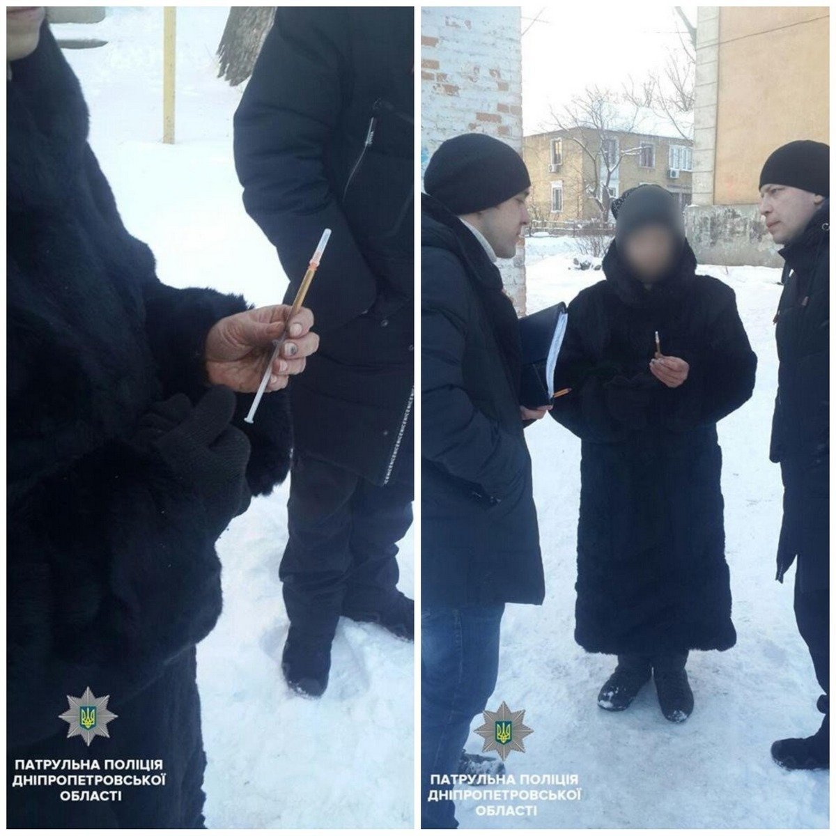 В Днепре женщина разгуливала по детской площадке со шприцем 1