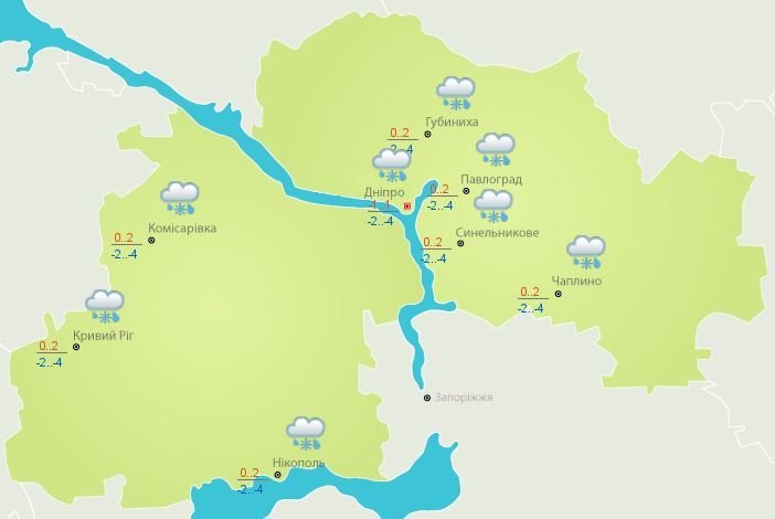Данные украинского гидрометцентра 