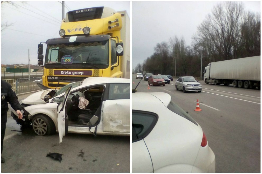 На Слобожанском проспекте столкнулись фура и Seat