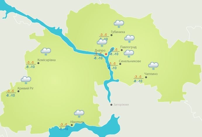 Данные украинского гидрометцентра