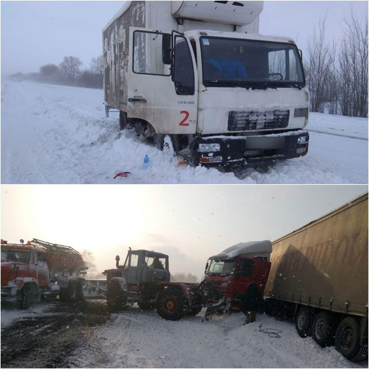 Во время сложных погодных условий дорожная полиция помогает машинам, которые попали в снежные заносы Во время сложных погодных условий дорожная полиция помогает машинам, которые попали в снежные заносы