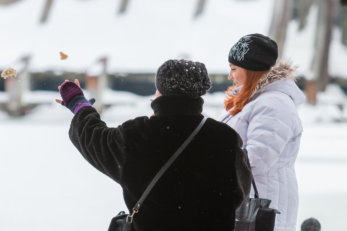 Смотри, доченька, это коричневый снег, его есть нельзя