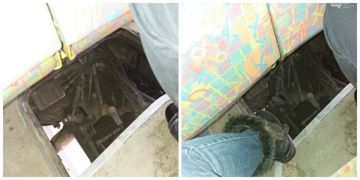 В Днепре из-за забывчивого водителя автобус ездил с "дырой" в полу В Днепре из-за забывчивого водителя автобус ездил с "дырой" в полу
