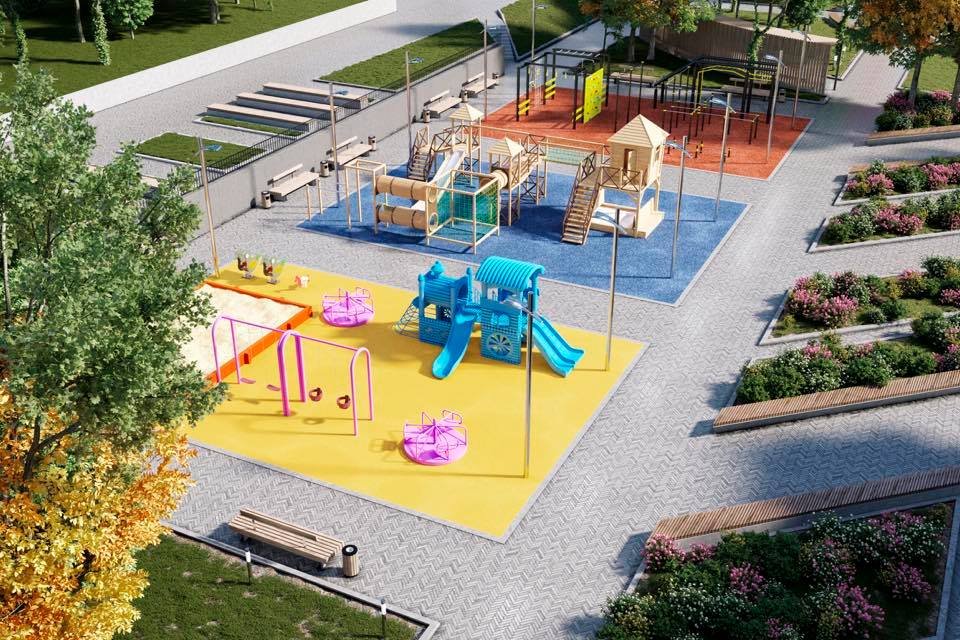 На территории установят современную детскую площадку На территории установят современную детскую площадку