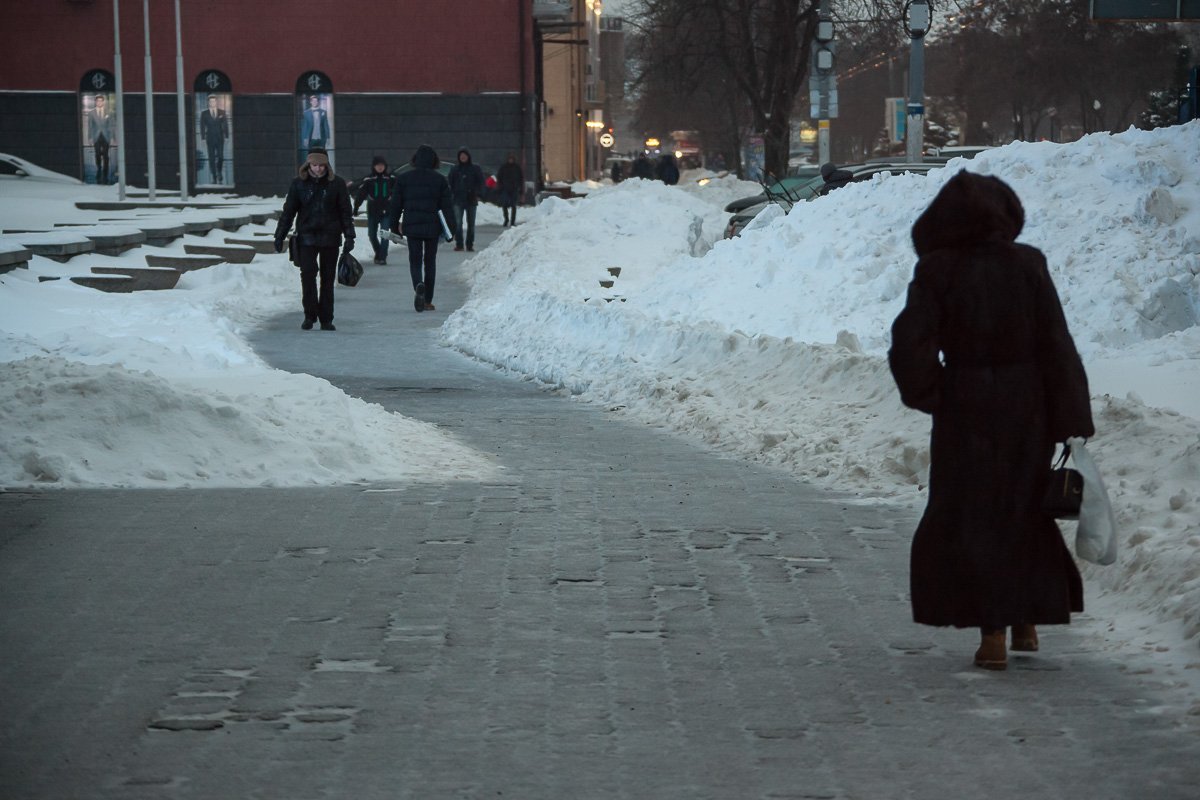 В Днепре пошел ледяной дождь