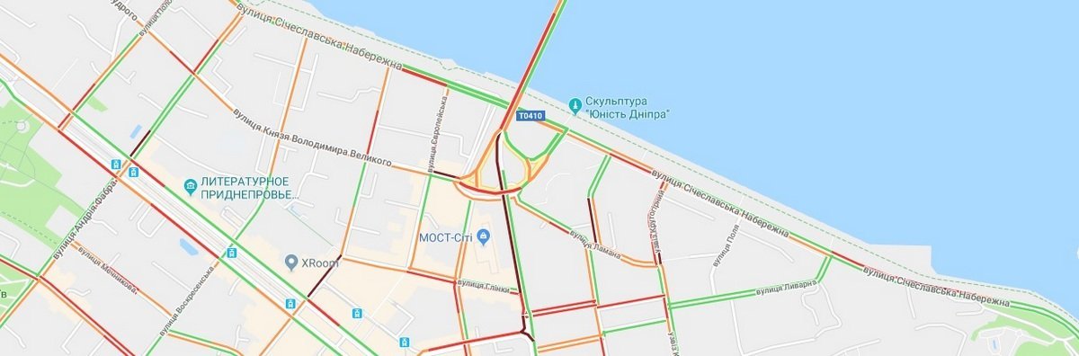 Пробки в районе Сичеславской Набережной и Нового моста Пробки в районе Сичеславской Набережной и Нового моста