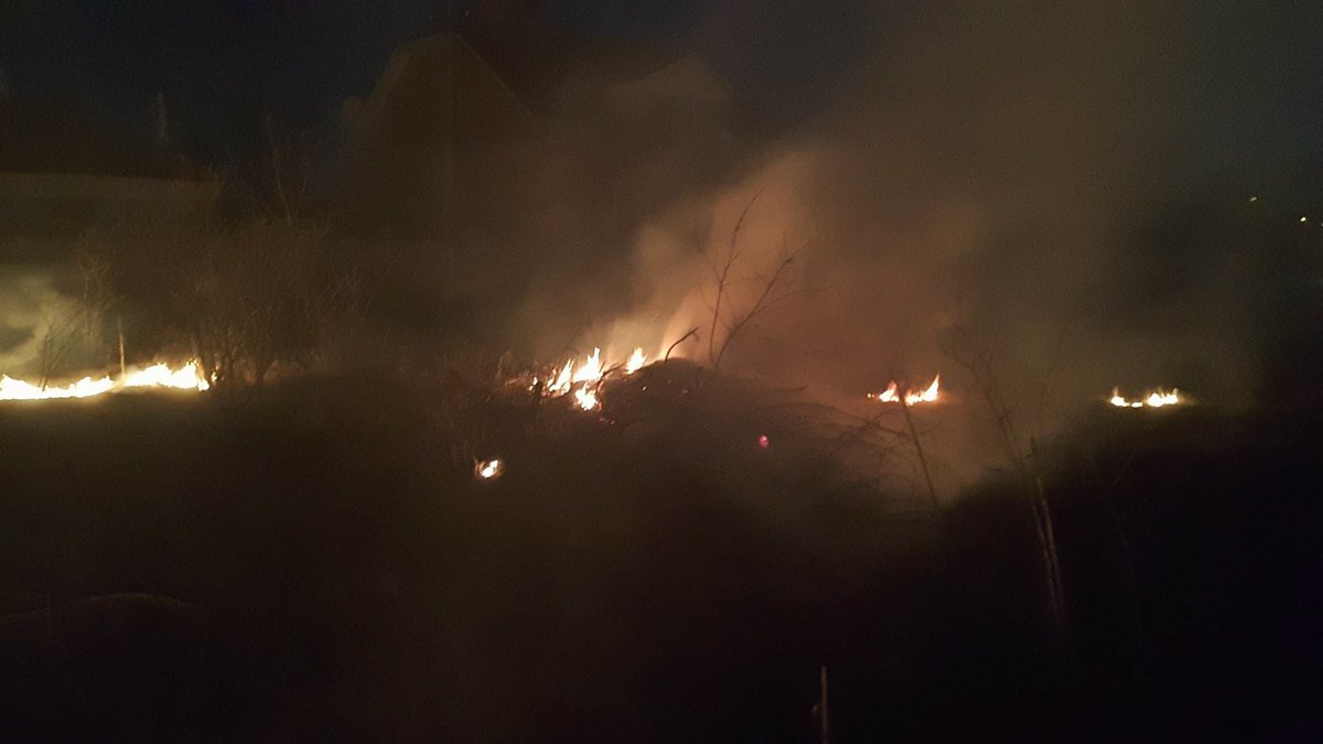 Площадь возгорания - более 100 м²