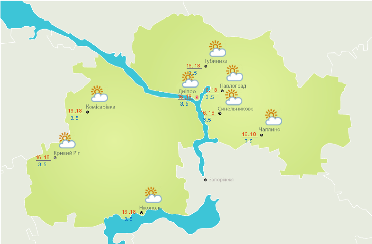 Погода на 14 апреля в Днепре Погода на 14 апреля в Днепре