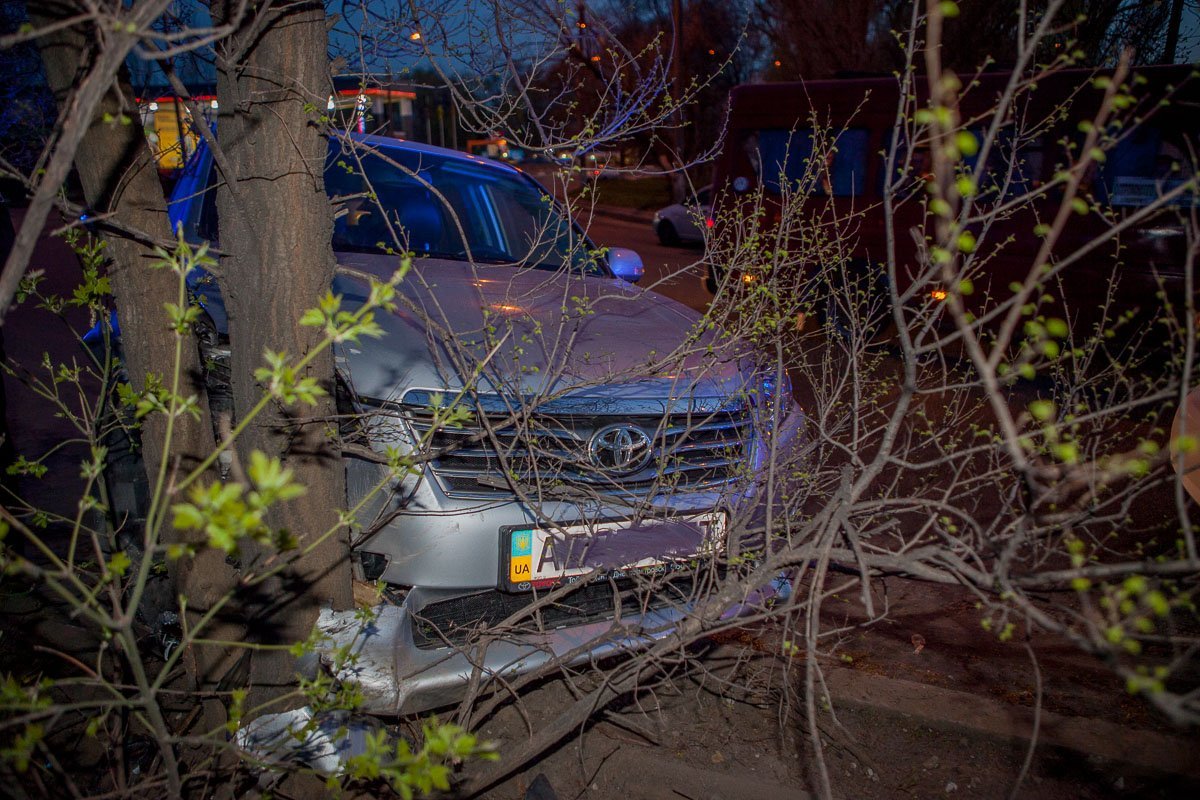 Автомобиль Toyota врезался в дерево