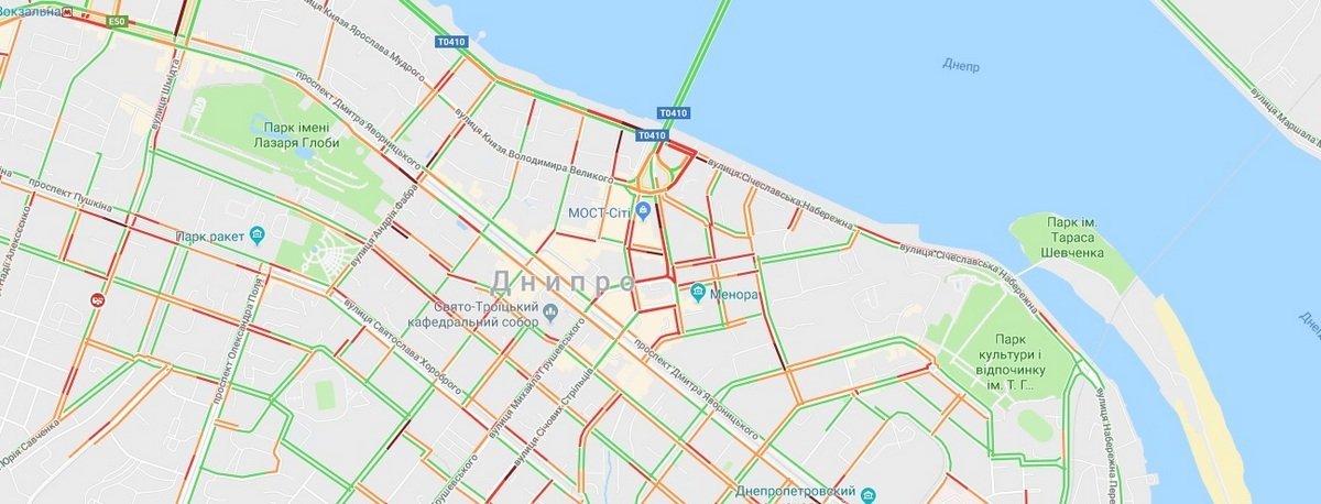 В пробках застрял центр Днепра В пробках застрял центр Днепра