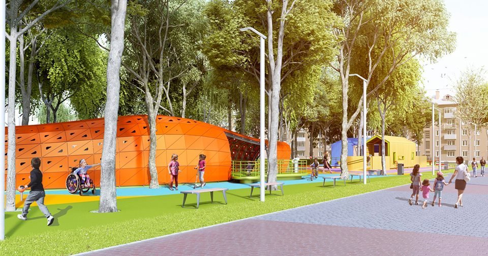 У каждой зоны в инклюзивном парке будет свой цвет