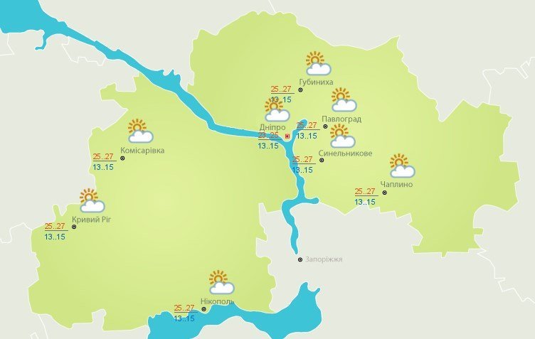 В Днепре ожидается облачная погода