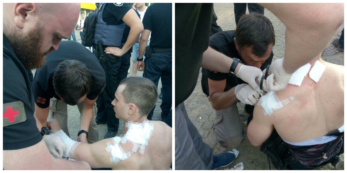 9 мая около 18:00 на Европейской площади патрульному полицейскому неизвестные забросили петарду под жилет. Пострадавшему оказали помощь сотрудники «Медицинского корпуса»