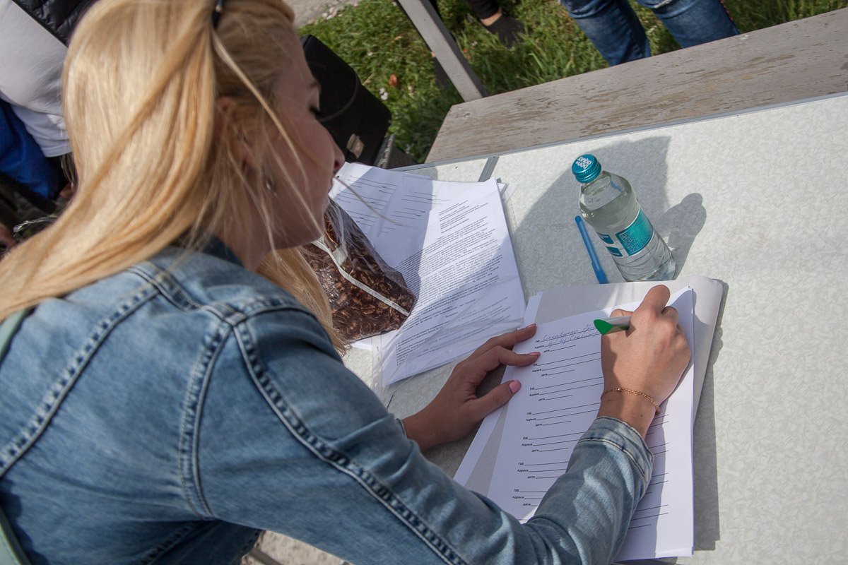 Пикетирующие вышли на улицу с плакатами и собирали подписи у проезжающих водителей