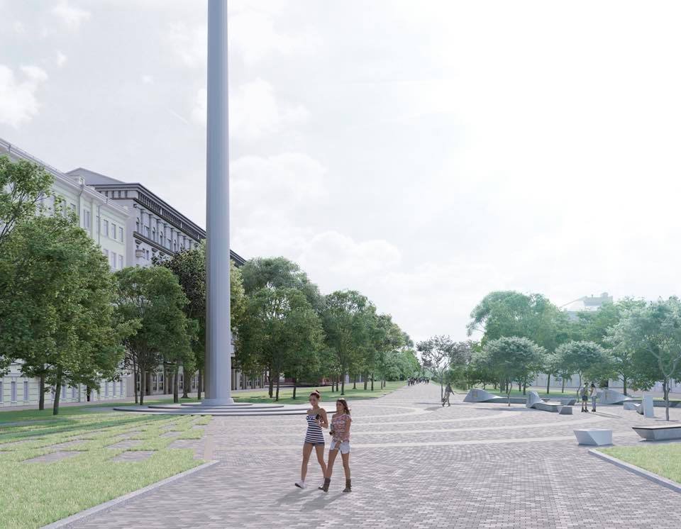 После установки площадь напротив Исторического музея будет выглядеть вот так После установки флага площадь напротив Исторического музея будет выглядеть вот так