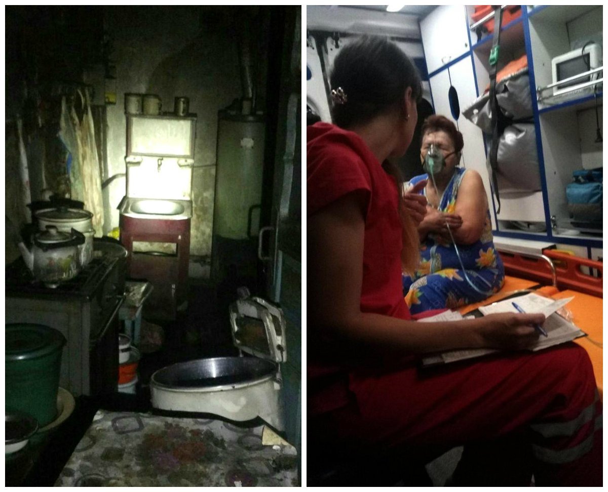 В результате пожара женщина отравилась угарным газом