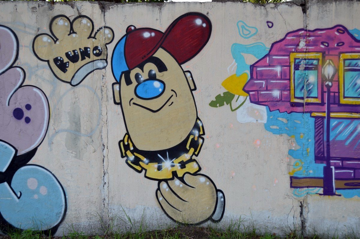 Жители Днепра, наплевав на жару, рисовали граффити