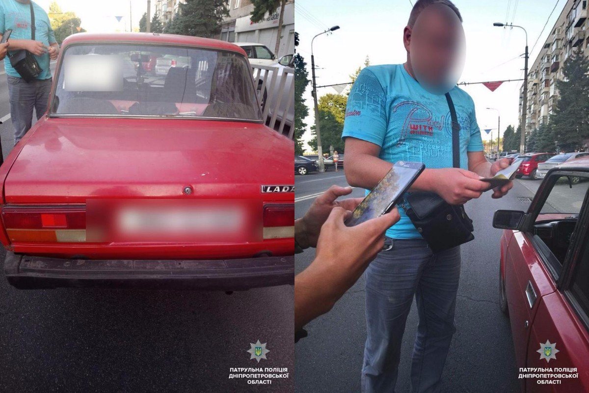 В Днепре в День независимости по Набережной ездил нетрезвый мужчина на «Жигулях» 1