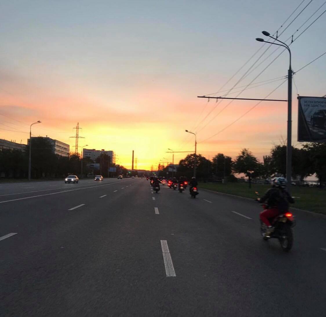 Колонна байкеров проехала по центральной части Днепра