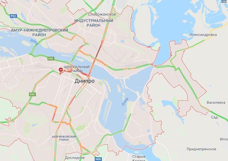 Где сейчас в Днепре пробки: куда не стоит ехать автомобилистам