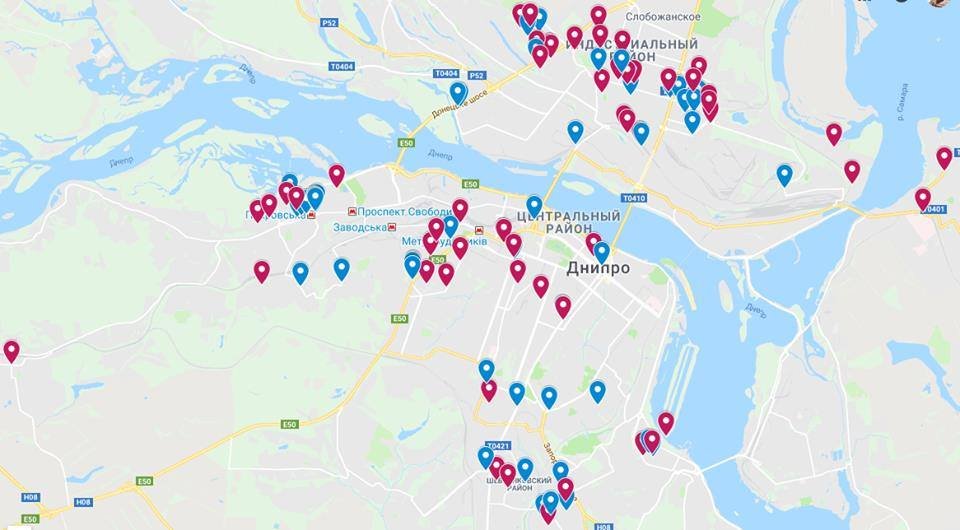 На карте видно, что красных (снесенных) киосков уже больше, чем действующих На карте видно, что красных (снесенных) киосков уже больше, чем действующих