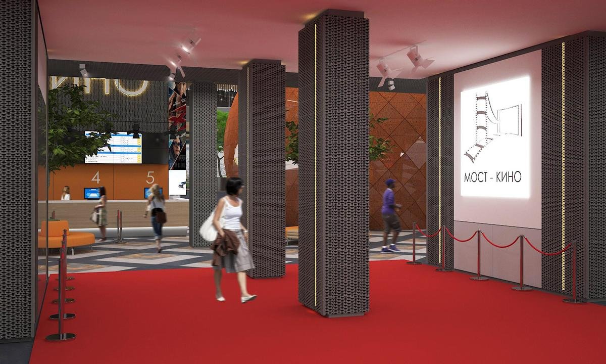 При входе в кинотеатр посетителей будет встречать красная дорожка и свет софитов При входе в кинотеатр посетителей будет встречать красная дорожка и свет софитов