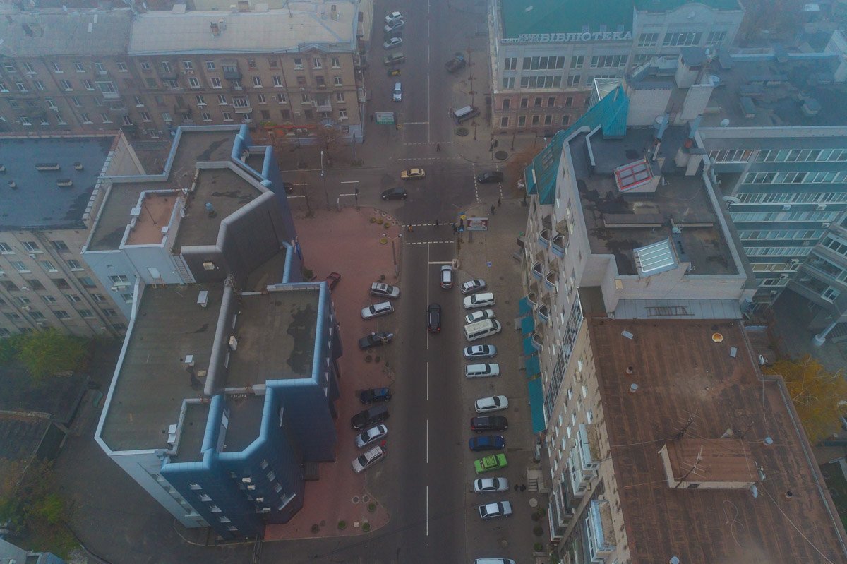 Центр города тоже в тумане Центр города тоже в тумане