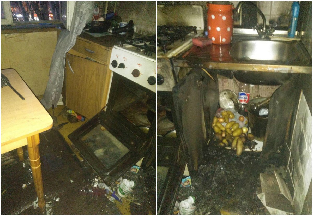 Пока мужчина спал, на кухне горел мусорный бак Пока мужчина спал, на кухне горел мусорный бак