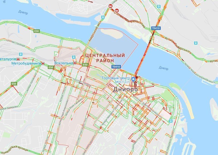 Центр увяз в пробках