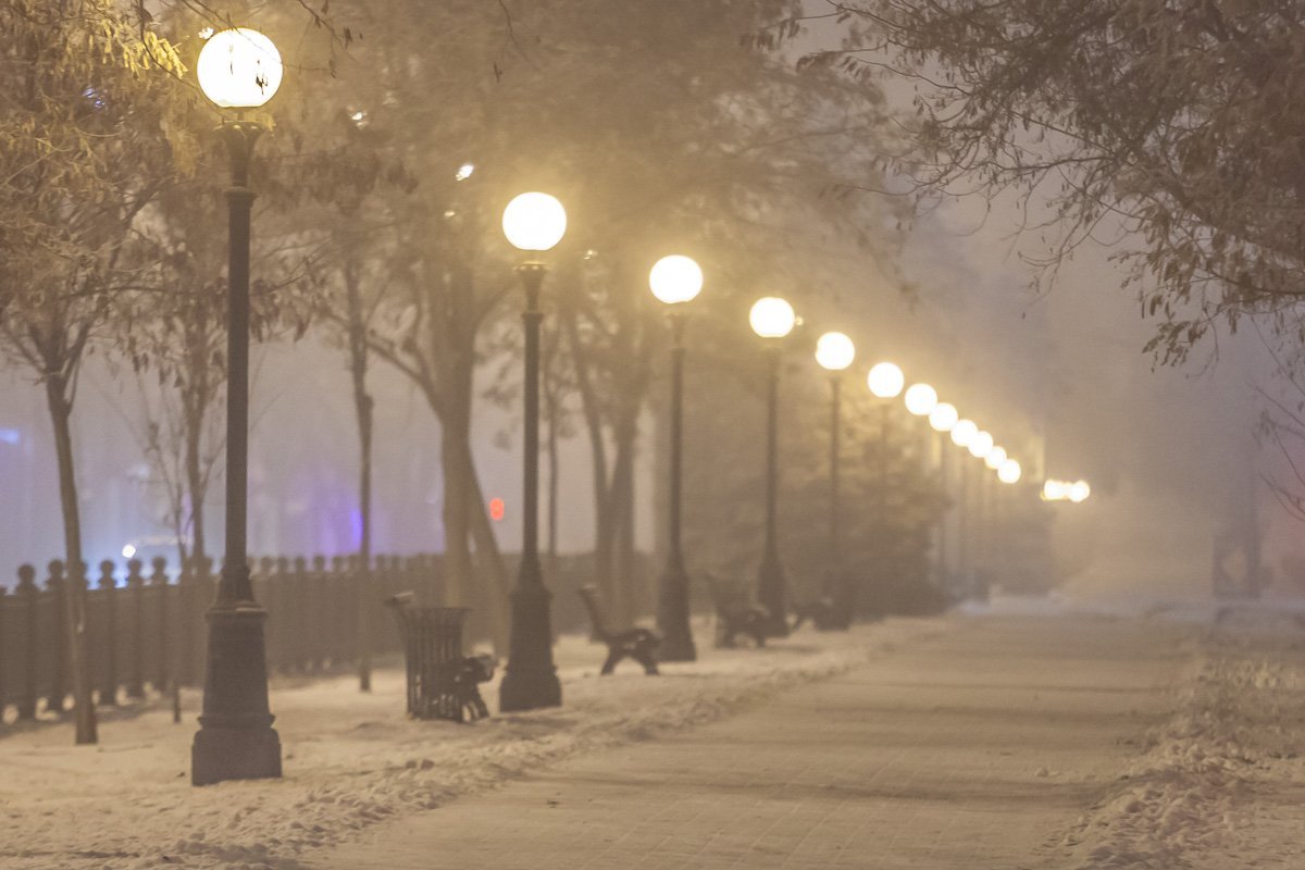 Заснеженные лавочки 