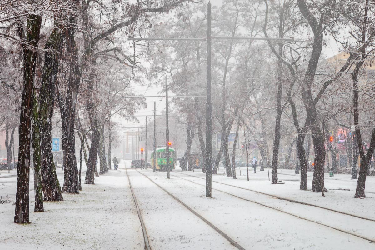 Днепр засыпало снегом: что происходит на дорогах 16
