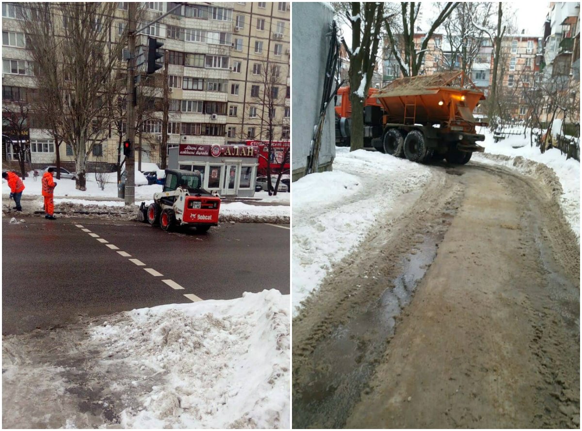 Кроме того, рабочие расчищают тротуары и подъезды к различным учреждениям